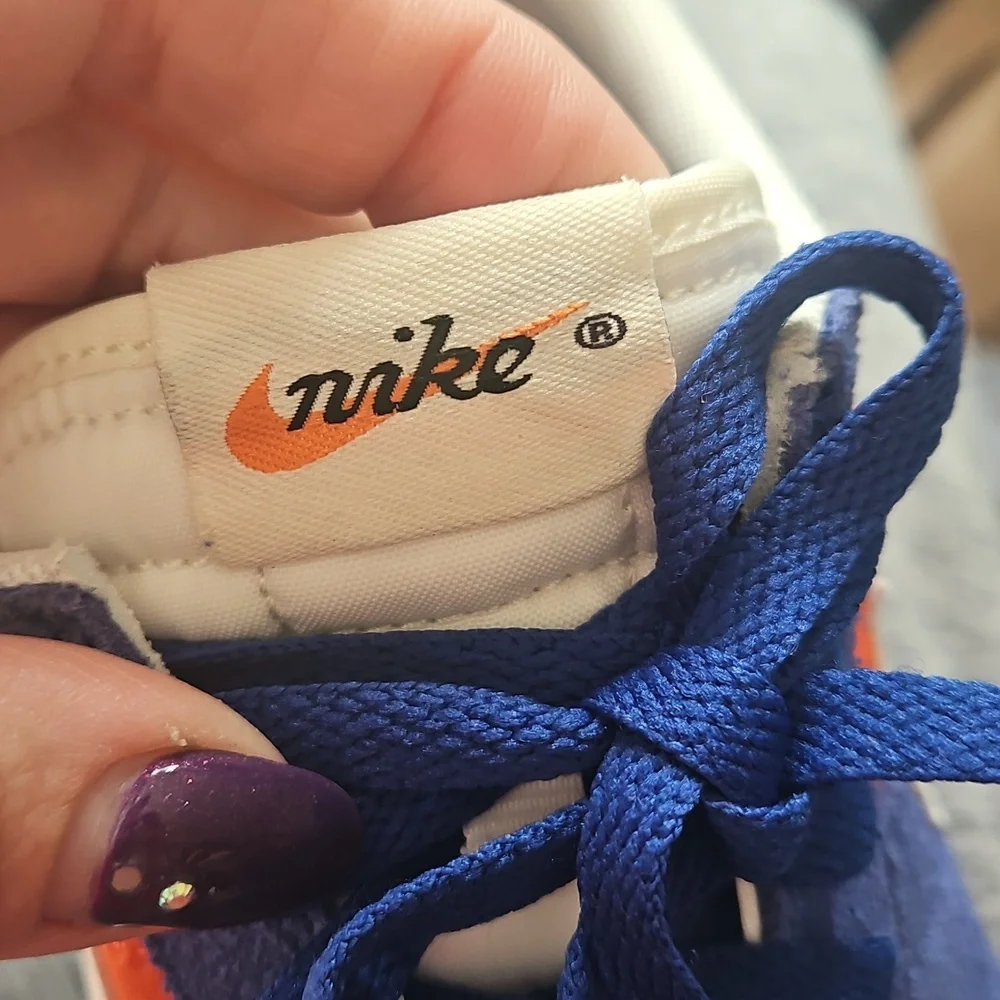 Nike Pre Montreal Men's Blue and Orange Sneakers Size 9.5